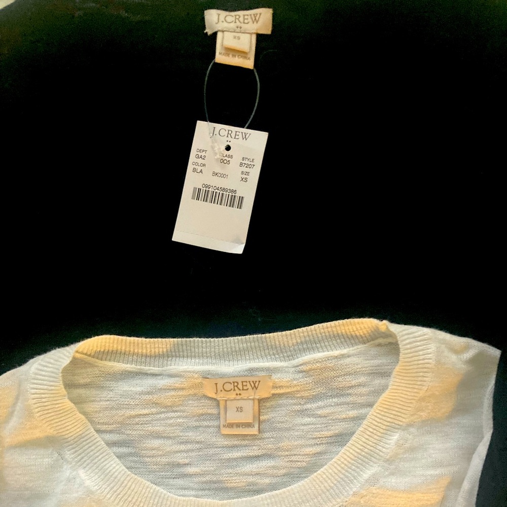Size xs Jcrew Factory lightweight crewneck sweaters (1 cream, 1 black)